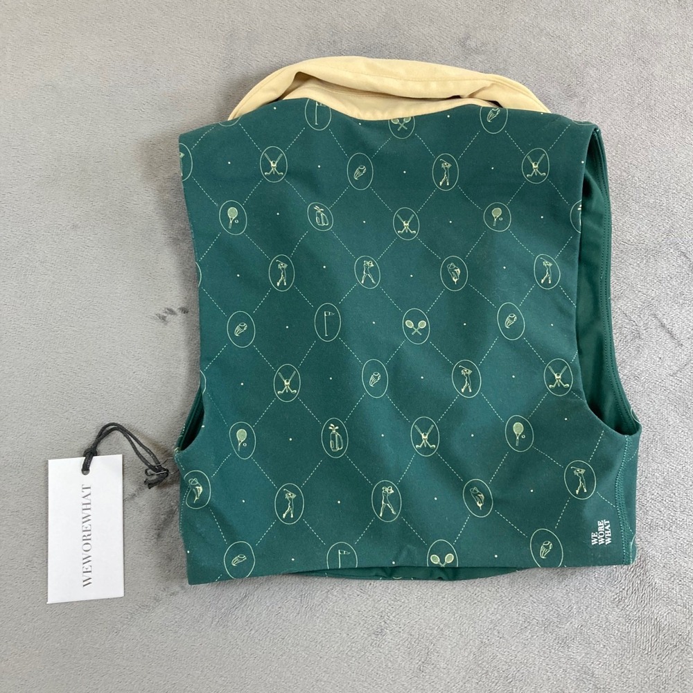 WeWoreWhat Polo Bra Vintage Green Canvas Sports Icons Print XS NWT - Picture 5 of 8